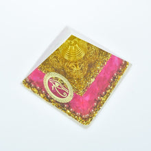 Load image into Gallery viewer, Orgone Pyramid with Sacred Eye of Horus and Loving Rose Quartz - Home Decor