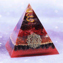 Load image into Gallery viewer, Orgonite Pyramid with Intense Garnet, Red Coral, and Red Agate - Home Decor6 cm or 2.35" inches