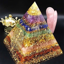 Load image into Gallery viewer, Orgonite Pyramid with Multiple Protective, Healing and Lucky Crystals - Home Decor6 cm or 2.35" inches