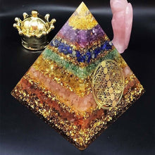 Load image into Gallery viewer, Orgonite Pyramid with Multiple Protective, Healing and Lucky Crystals - Home Decor6 cm or 2.35" inches