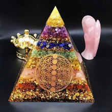 Load image into Gallery viewer, Orgonite Pyramid with Multiple Protective, Healing and Lucky Crystals - Home Decor6 cm or 2.35" inches