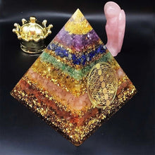 Load image into Gallery viewer, Orgonite Pyramid with Multiple Protective, Healing and Lucky Crystals - Home Decor6 cm or 2.35" inches