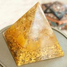 Load image into Gallery viewer, Orgonite Pyramid with Prosperous Citrine - Home Decor4 cm or 1.6" inches