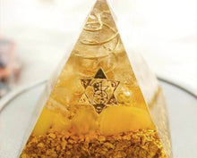 Load image into Gallery viewer, Orgonite Pyramid with Prosperous Citrine - Home Decor4 cm or 1.6" inches
