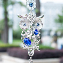Load image into Gallery viewer, Owl with Evil Eyes Wall Hanging with Suncatcher Crystals - Wall Hanging