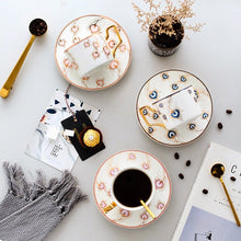 Load image into Gallery viewer, Peacock Motif Multicolor Evil Eye Cup and Saucer Sets - Home DecorPurple