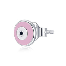 Load image into Gallery viewer, Pink Evil Eye Earrings (925 Sterling Silver - Stud Earrings) - EarringsPink