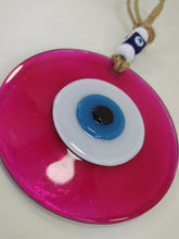 Load image into Gallery viewer, Pink Evil Eye Wall Hangings - Wall HangingBright Pink with Blue