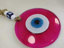 Load image into Gallery viewer, Pink Evil Eye Wall Hangings - Wall HangingBright Pink with Blue