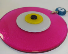 Load image into Gallery viewer, Pink Evil Eye Wall Hangings - Wall HangingBright Pink with Blue