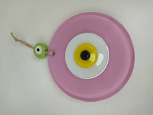 Load image into Gallery viewer, Pink Evil Eye Wall Hangings - Wall HangingBright Pink with Blue