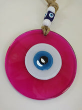 Load image into Gallery viewer, Pink Evil Eye Wall Hangings - Wall HangingBright Pink with Blue