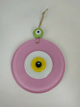 Load image into Gallery viewer, Pink Evil Eye Wall Hangings - Wall HangingBright Pink with Blue