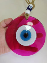 Load image into Gallery viewer, Pink Evil Eye Wall Hangings - Wall HangingBright Pink with Blue