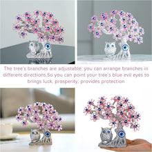 Load image into Gallery viewer, Pink Flowers and Silver Owl Evil Eye Desktop Ornament - Ornament