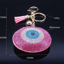 Load image into Gallery viewer, Pink Stone Evil Eye Keychains - KeychainEye Shaped Pink Evil Eye