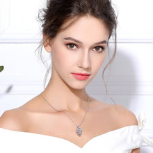 Load image into Gallery viewer, Pink Stone Hamsa Hand Silver Pendant and Necklace - NecklacePendant and Chain