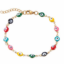 Load image into Gallery viewer, Protective Black Evil Eye Bracelet (Stainless Steel) - BraceletMULTIWidth 6mm16 cm or 6.3” inches