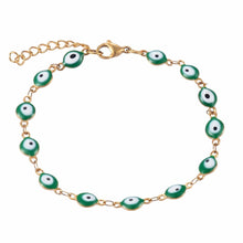 Load image into Gallery viewer, Protective Black Evil Eye Bracelet (Stainless Steel) - BraceletGreenWidth 6mm16 cm or 6.3” inches