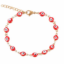Load image into Gallery viewer, Protective Black Evil Eye Bracelet (Stainless Steel) - BraceletRedWidth 6mm16 cm or 6.3” inches
