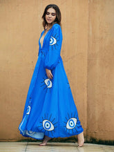 Load image into Gallery viewer, Protective Blue Evil Eye Swimsuit Cover Up - Three Unique Designs - AccessoriesBlue