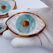 Load image into Gallery viewer, Protective Evil Eye Decorative Hair Clips - Hair ClipHair Clip - LargeBlue Evil Eye with Leopard Spots Design