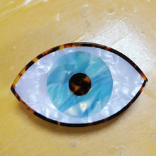 Load image into Gallery viewer, Protective Evil Eye Decorative Hair Clips - Hair ClipHair Clip - LargeBlue Evil Eye with Leopard Spots Design