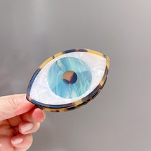 Load image into Gallery viewer, Protective Evil Eye Decorative Hair Clips - Hair ClipHair Clip - LargeLight Blue Evil Eye with Leopard Spots Design