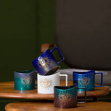 Load image into Gallery viewer, Protective Evil Eye Large Porcelain Mugs - MugGradient - Purple to Green