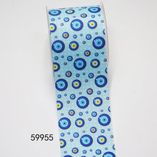 Load image into Gallery viewer, Protective Evil Eye Ribbons - 6 Designs - Ribbon59955Small - Satin Fabric