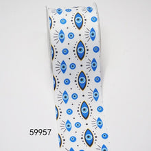Load image into Gallery viewer, Protective Evil Eye Ribbons - 6 Designs - Ribbon59957Small - Satin Fabric