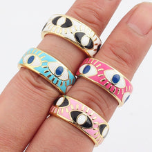 Load image into Gallery viewer, Protective Gray Evil Eye Ring (Gold Plated) - RingGraySilver Plated