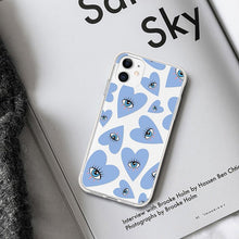 Load image into Gallery viewer, Protective Light Blue Evil Eye iPhone Case with Hearts - AccessoriesLight BlueFor iphone 6 6s