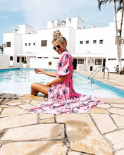 Load image into Gallery viewer, Protective Pink Evil Eye Swimsuit Cover Up - Two Unique Designs - AccessoriesWhite with Pink Eyes