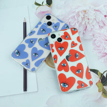 Load image into Gallery viewer, Protective Red Evil Eye iPhone Case with Hearts - AccessoriesRed with White BackgroundFor iphone 6 6s