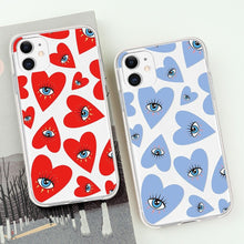 Load image into Gallery viewer, Protective Red Evil Eye iPhone Case with Hearts - AccessoriesRed with White BackgroundFor iphone 6 6s