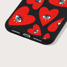 Load image into Gallery viewer, Protective Red Evil Eye iPhone Case with Hearts - AccessoriesRed with White BackgroundFor iphone 6 6s