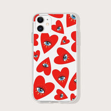 Load image into Gallery viewer, Protective Red Evil Eye iPhone Case with Hearts - AccessoriesRed with White BackgroundFor iphone 6 6s