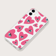 Load image into Gallery viewer, Protective Red Evil Eye iPhone Case with Hearts - AccessoriesRed with White BackgroundFor iphone 6 6s