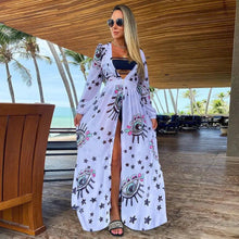 Load image into Gallery viewer, Protective White Evil Eye Swimsuit Cover Up - Four Unique Designs - AccessoriesLarge Evil Eyes with Stars