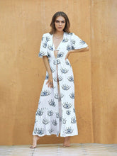 Load image into Gallery viewer, Protective White Evil Eye Swimsuit Cover Up - Four Unique Designs - AccessoriesLarge Evil Eyes - Black and Light Blue