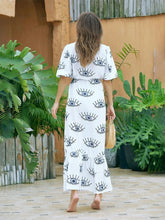 Load image into Gallery viewer, Protective White Evil Eye Swimsuit Cover Up - Four Unique Designs - AccessoriesLarge Evil Eyes - Black and Light Blue