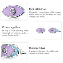 Load image into Gallery viewer, Purple Evil Eye Silver Stud Earrings - Earrings