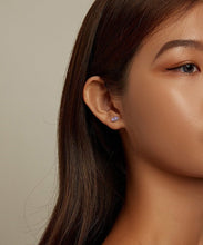 Load image into Gallery viewer, Purple Evil Eye Silver Stud Earrings - Earrings