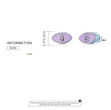 Load image into Gallery viewer, Purple Evil Eye Silver Stud Earrings - Earrings