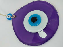 Load image into Gallery viewer, Purple Evil Eye Wall Hangings - Wall HangingDark Purple with Yellow Eyes - Round Shape