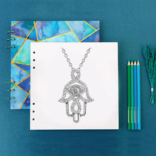 Load image into Gallery viewer, Purple Stone Hamsa Hand Silver Pendant and Necklace - NecklaceOnly Pendant