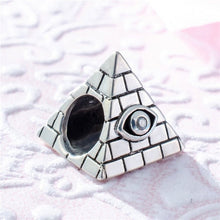 Load image into Gallery viewer, Pyramid Shaped Evil Eye Silver Charm Bead - Charm Bead