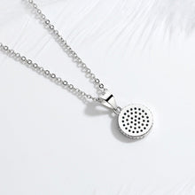 Load image into Gallery viewer, Radiant Blue and White Stone Studded Evil Eye Silver Necklace - Necklace
