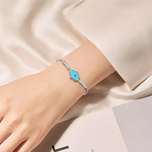 Load image into Gallery viewer, Radiant Blue Hamsa with Evil Eye Copper Bracelet - BraceletSilver